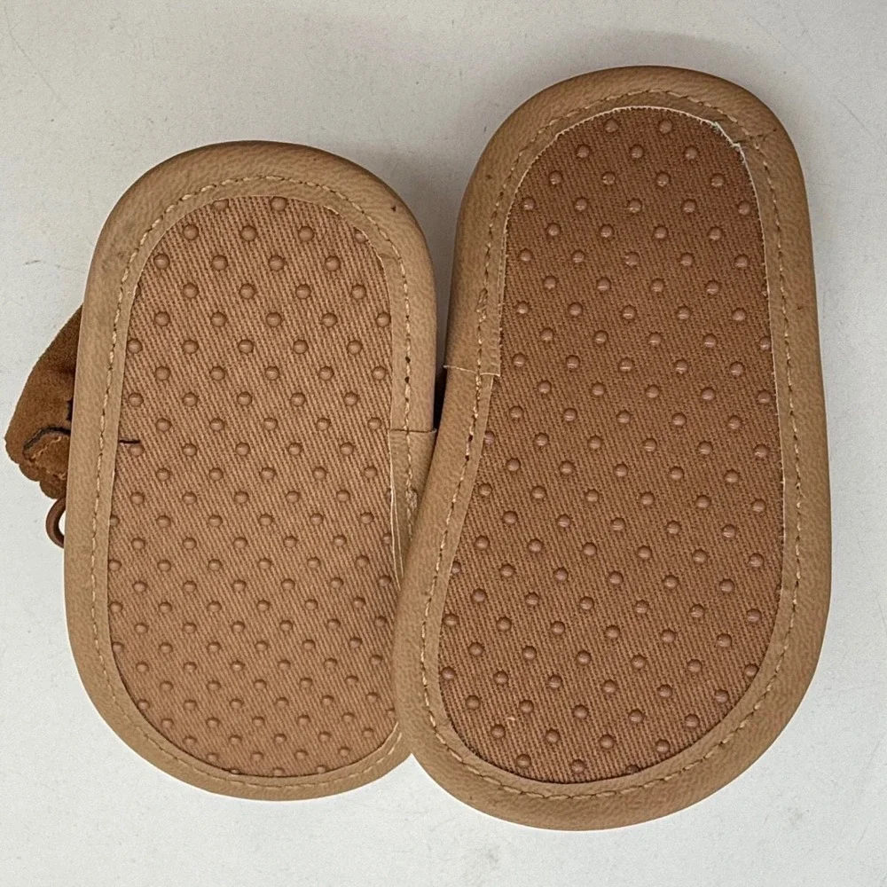 Old Navy Baby Girl Cognac Scalloped Laser Cut Gladiator Sandals 3-6M NWT
